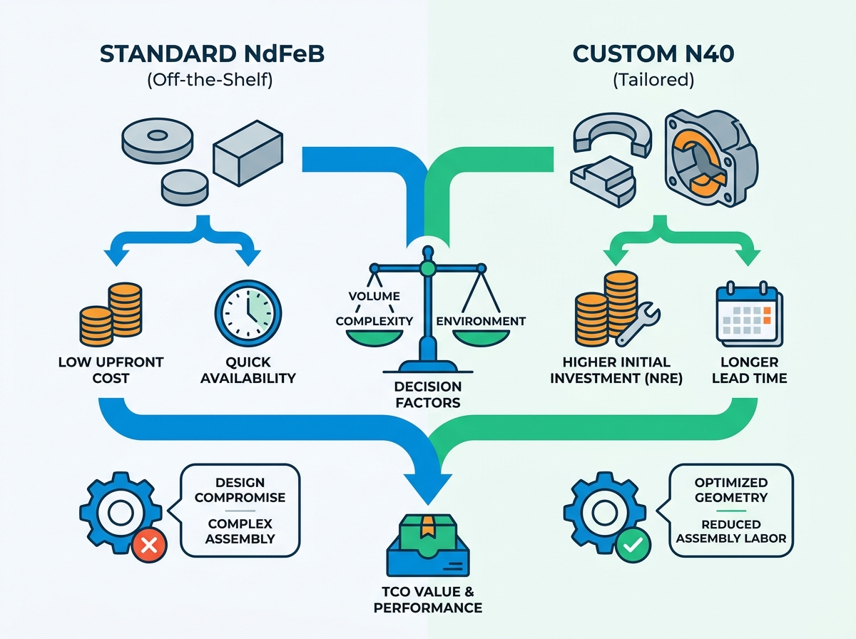 Custom N40 Magnet production and testing process