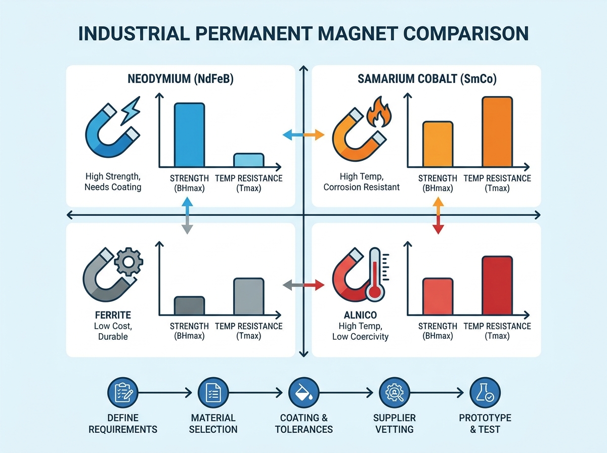 Industrial permanent magnet application and assembly