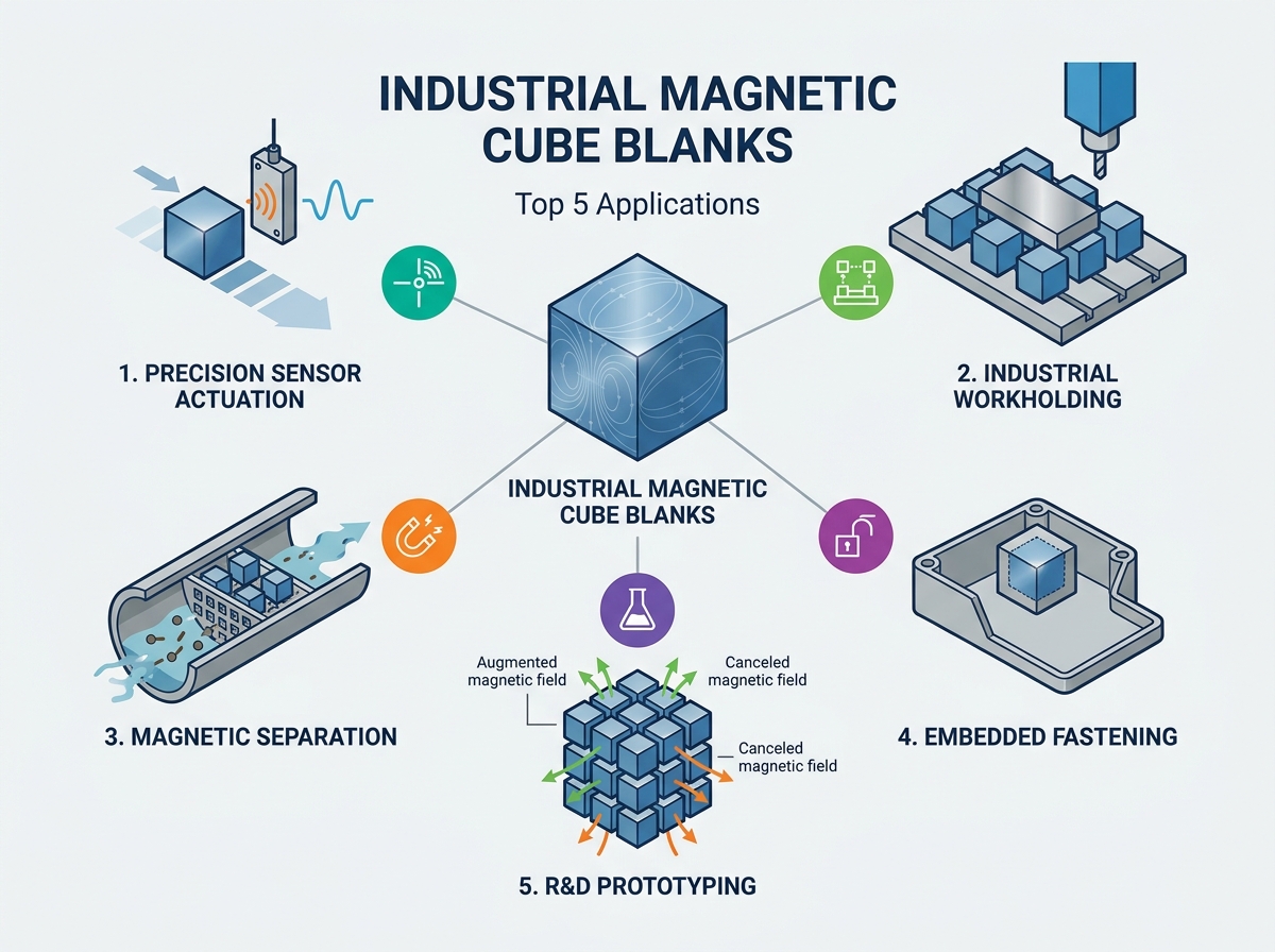 Industrial application of magnetic cube blanks