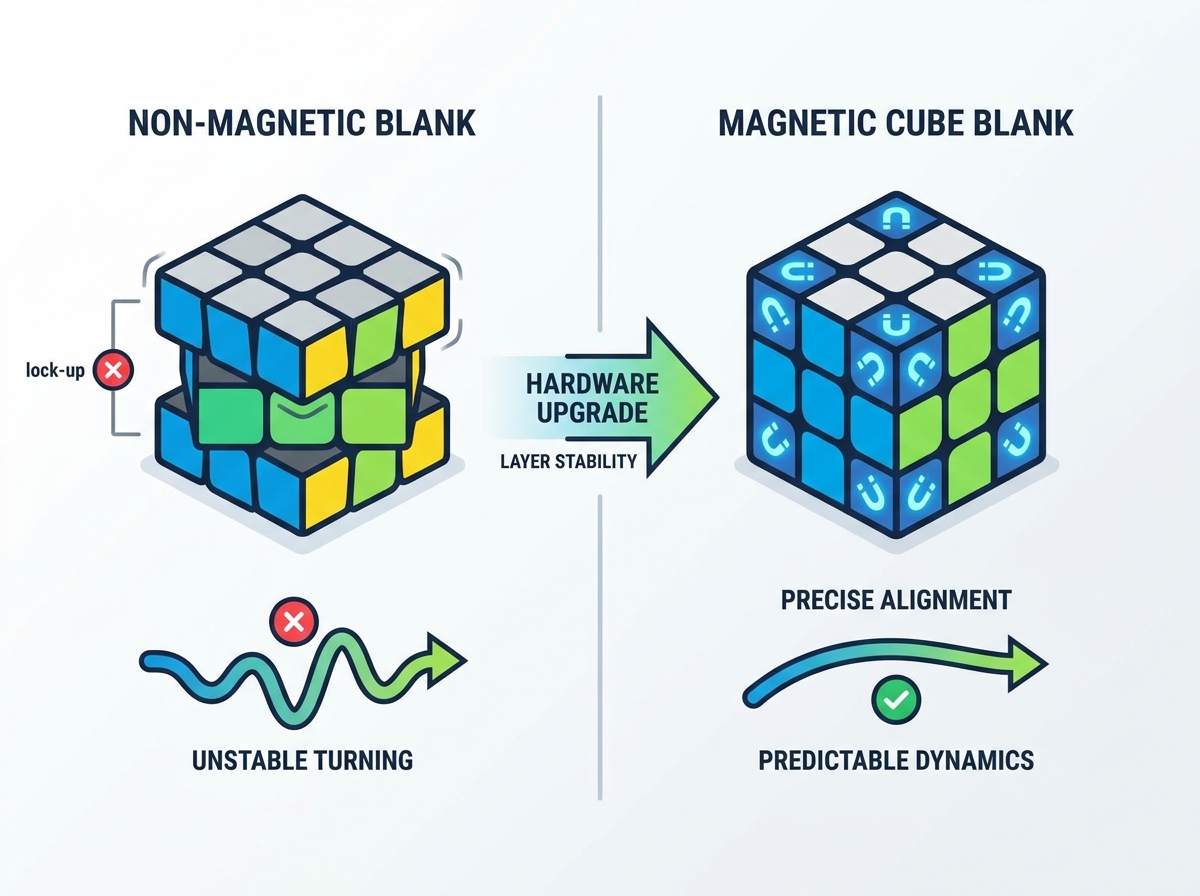 Magnetic cube blanks for custom modding and prototyping